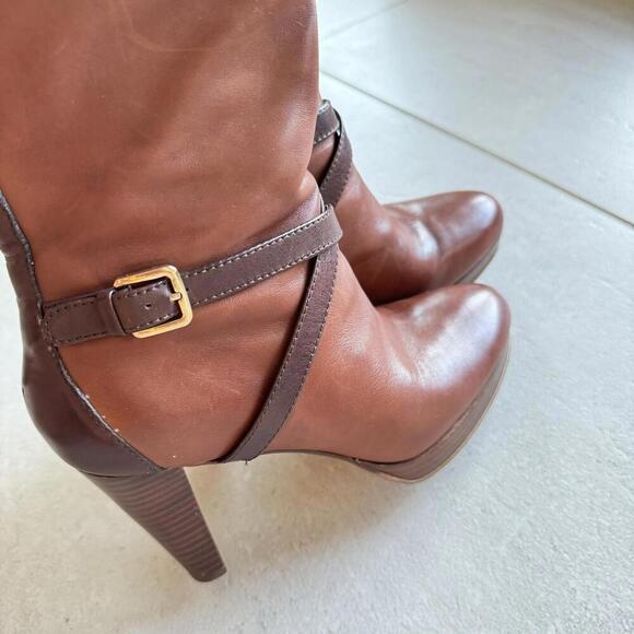 Cole Haan Air Chestnut Leather Knee High Boots Size 7B - Picture 6 of 11